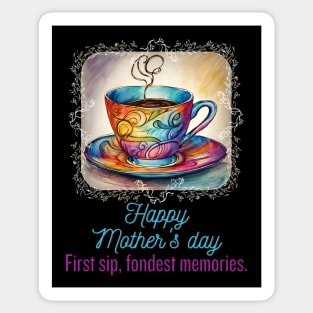 Happy Mother's day and The Connection with Coffee (Motivational and Inspirational Quote) Sticker